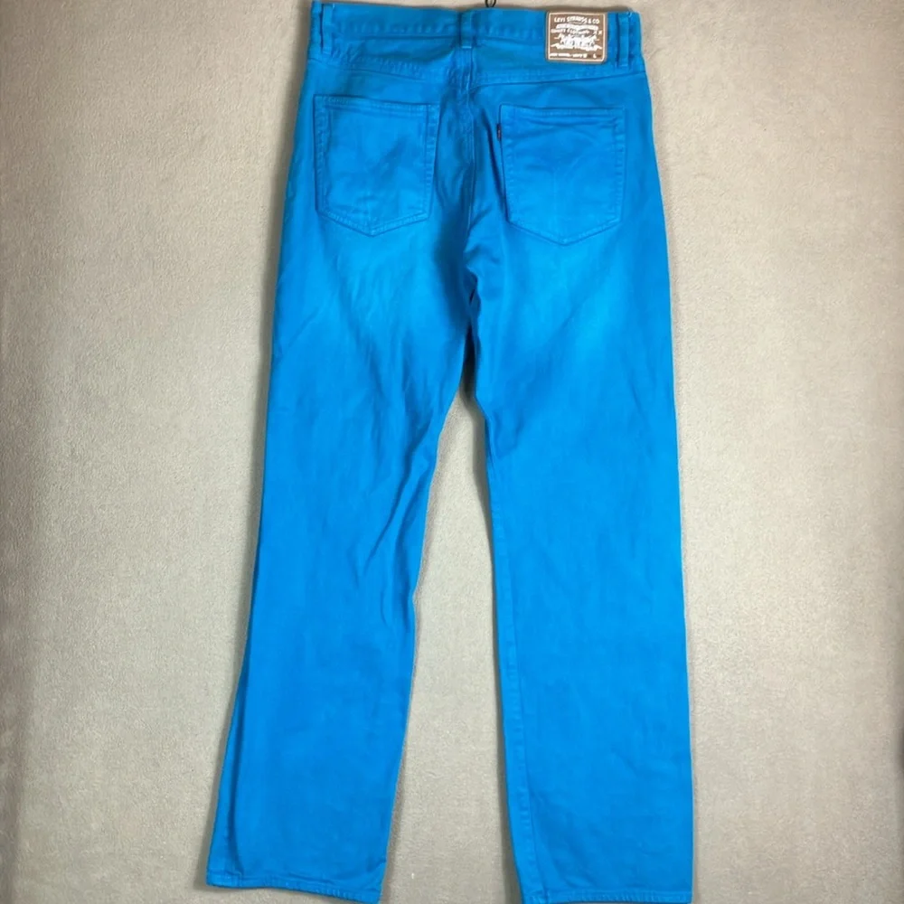 Levi’s Andy Warhol 80’s VTG‎ Denim Button Front Turquoise 501 Jeans Men 34 X 34